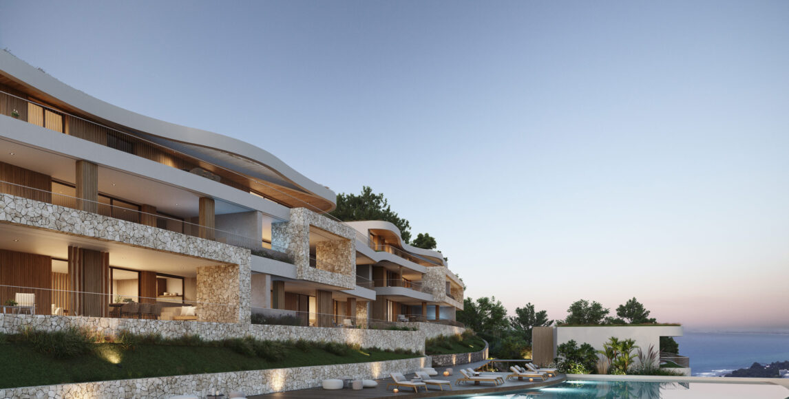 Priestranné apartmány 150 metrov od pláže s výhľadom na more