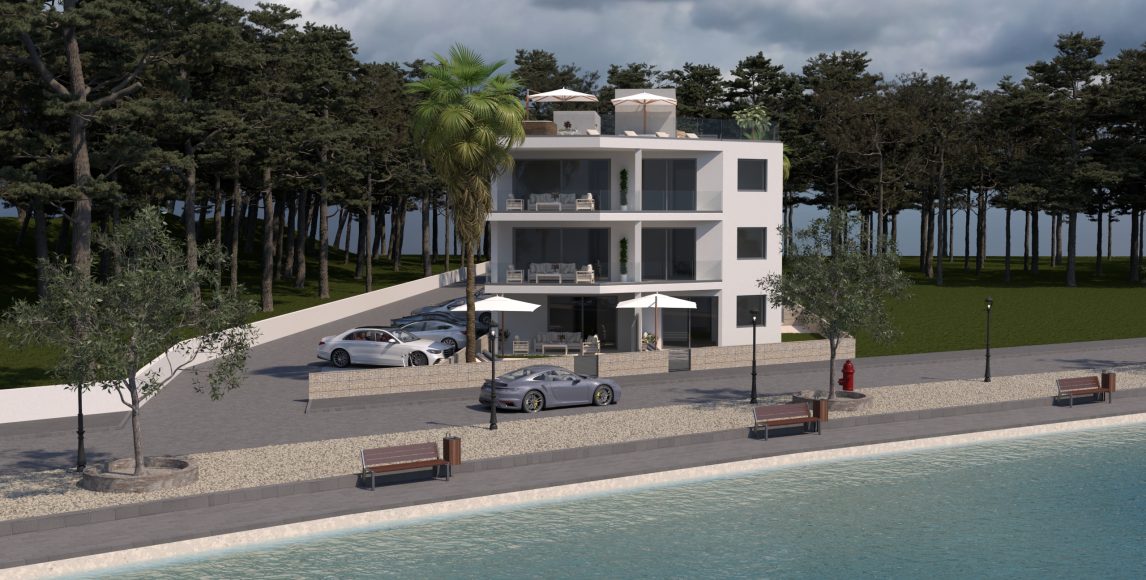 Nové apartmány v 1. línii pri pláži s vonkajším posedením